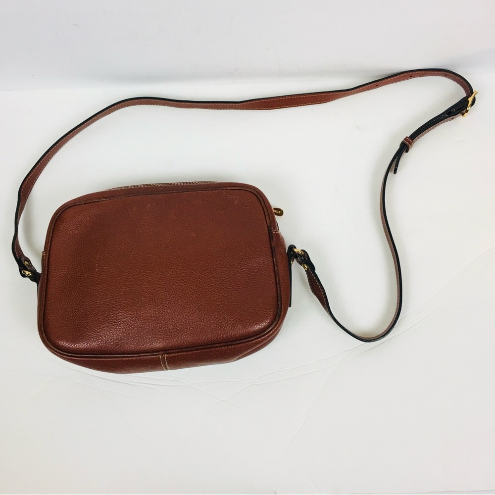 BALLY Woven Cognac Soft Leather Crossbody Bag 10” x 7” x 3” - Picture 4 of 12